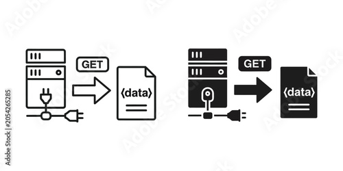 Server receiving data with connection and GET request during digital process