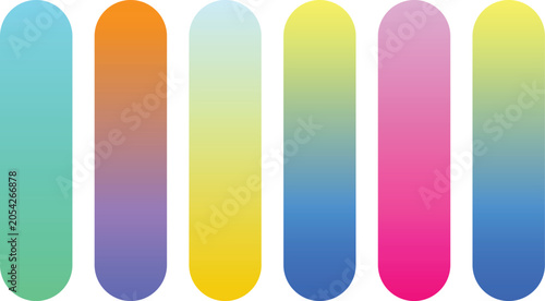 Vibrant summer gradient color swatches vector set