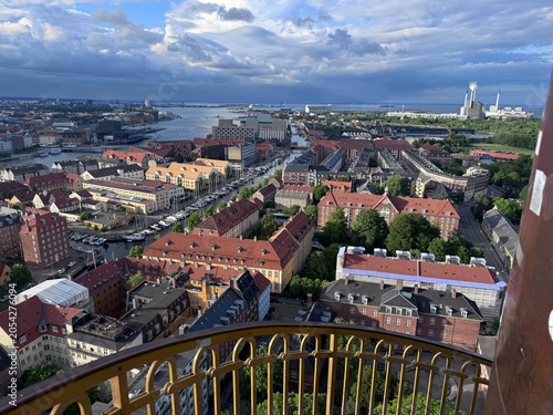 Fotografija A breathtaking view from the top of the church of our saviour located in Copenhagen Denmark