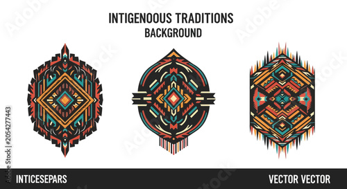 Obraz na plátně Vibrant Indigenous Patterns And Designs.