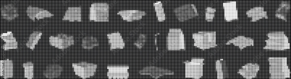 Fototapeta premium A collection of various white objects are arranged on a black background.