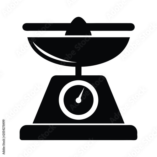 Kitchen Scale Black Icon Vector Design