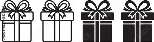 Three Elegant Black and White Gift Boxes with Decorative Bows on Dark Background