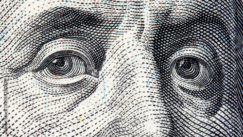 Tableau sur toile portrait of Benjamin Franklin on the US 100 dollar bill