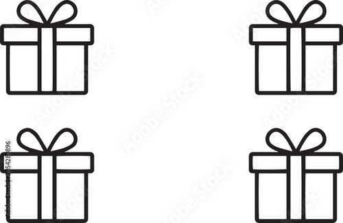 Black and white gift boxes with ribbons isolated on white background minimalist holiday packaging