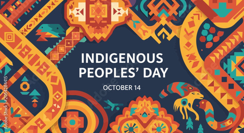 Foto Indigenous Peoples Day Celebration Pattern Design.