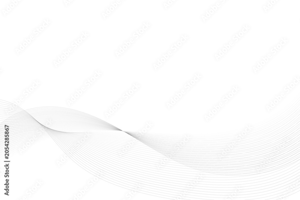 Fototapeta premium Modern Elegant Monochrome Wave Border on White Background