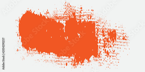 Foto Vibrant Orange Paint Smudge with Distressed Edges and Abstract Brush Texture cre