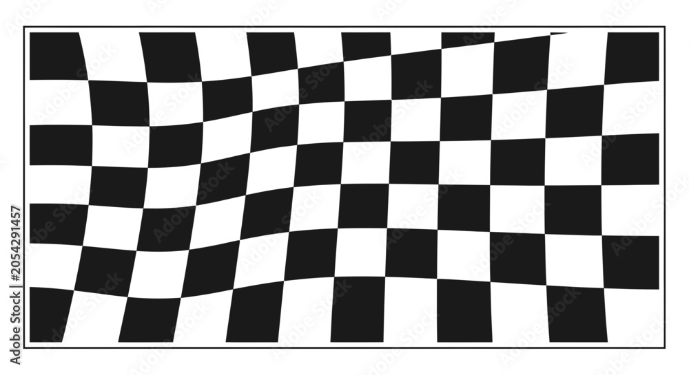 Obraz premium Waved Checkered Flag Pattern Design.