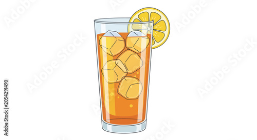 Foto Glass of Iced Tea with Lemon.