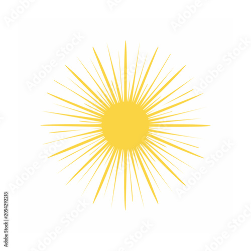 Yellow sunburst graphic isolated on transparent background