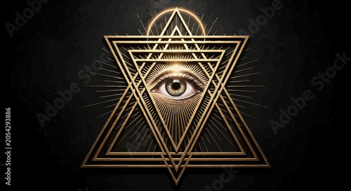 Φωτογραφία All seeing eye in triangle symbol 8.