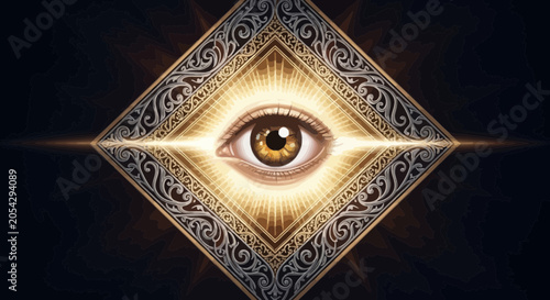 Foto All seeing eye with golden iris.