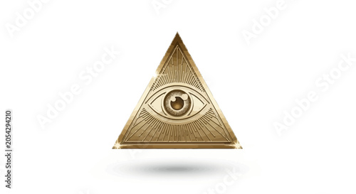 Obraz na plátně Golden Triangle with Eye Symbol.