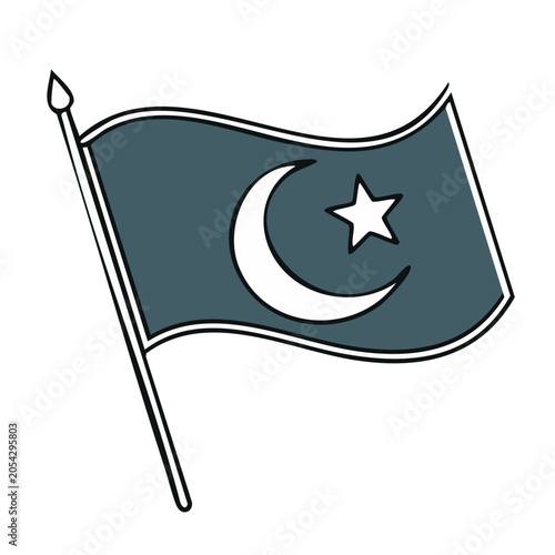 Pakistan Flag Flat Vector Illustration