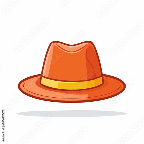 Orange Fedora Hat with Yellow Band