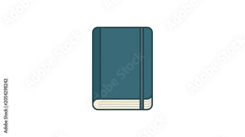 Quadro su tela Closed hardcover book with elastic band, elegant diary or sketchbook for notes