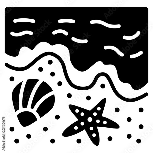 Sea Wave and Shells Icon