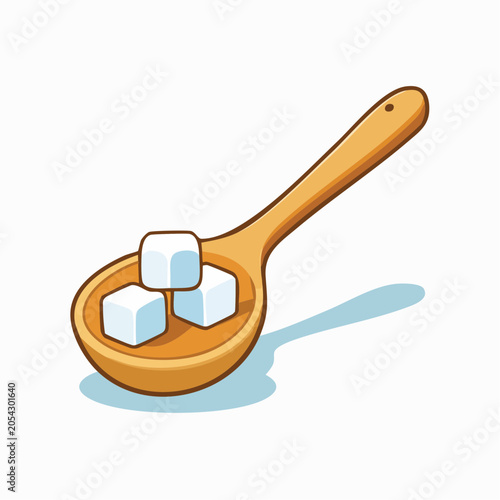 Wooden Spoon with Sugar Cubes