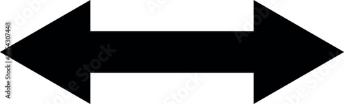 Φωτογραφία Arrow in both directions cursor vector icon, black bidirectional arrow pointing