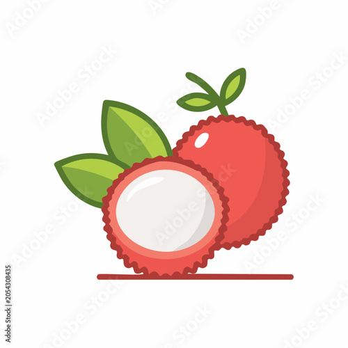 Lychee Fruit Illustration