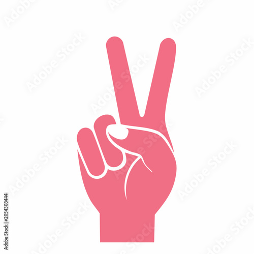 Pink Hand Showing Peace Sign