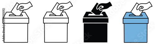 Foto Voting Ballot Box Editable Stroke Election Icon Featuring Democracy Polling and