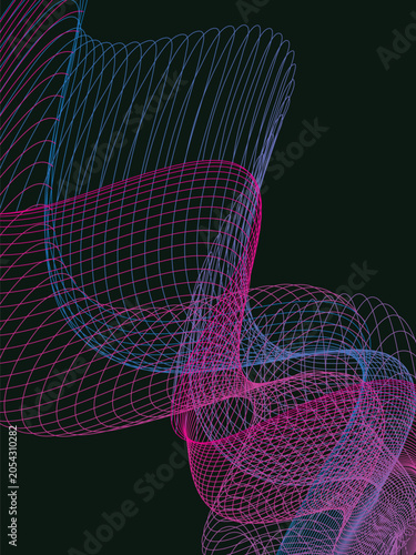 Wave background. Grid. An array with dynamic particle Curved ribbons. Hardcover book layout Designed for posters or banners for sports competitions.