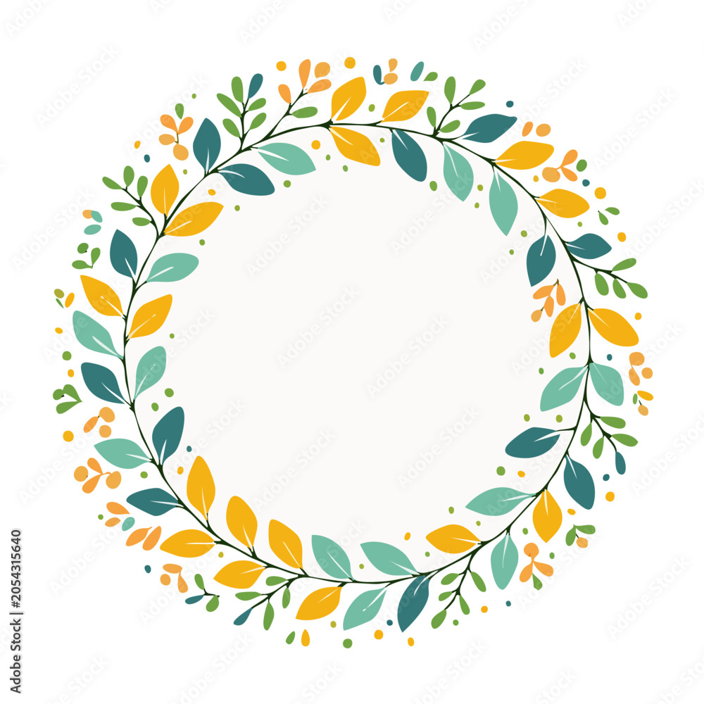 Fototapeta premium Floral Wreath Vector Illustration