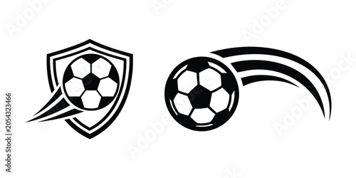 Photos Soccer ball bounce motion line set