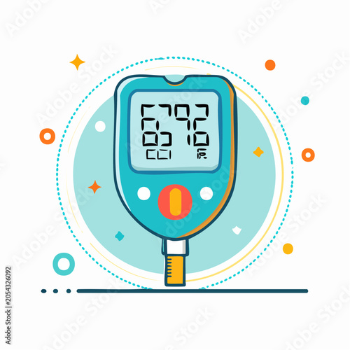 Digital Illustration of a Glucose Meter
