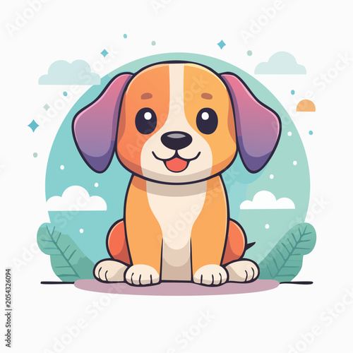 Cute Cartoon Dog Illustration