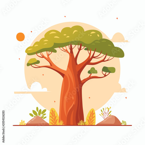 Stylized Baobab Tree Illustration
