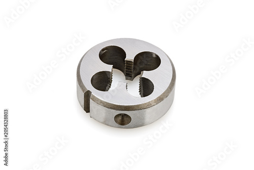 Thread cutting die. A tool for cutting external threads.