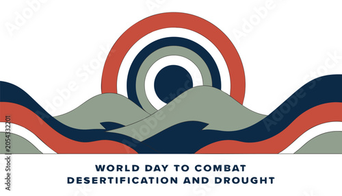 Obraz na plátne Symbolic graphic design for world day to combat desertification and drought