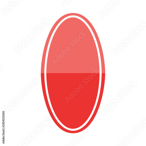 Red Oval Icon Flat Design