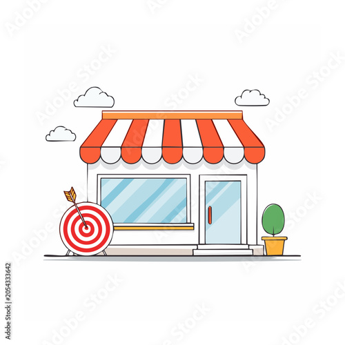 Shopfront with Target Illustration