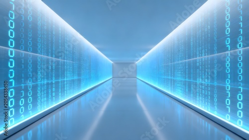 Digital corridor with binary code
