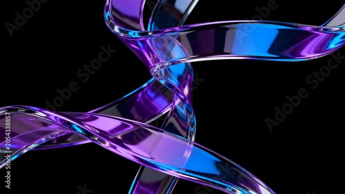 Abstract flowing ribbons of light