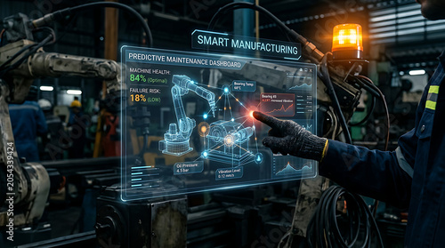 Smart Manufacturing Technology with Hand and Predictive Maintenance Hologram