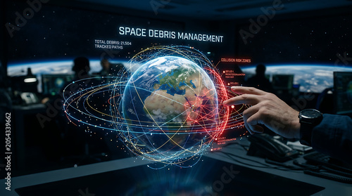 Space Debris Management Technology with Hand and Orbital Tracking Hologram