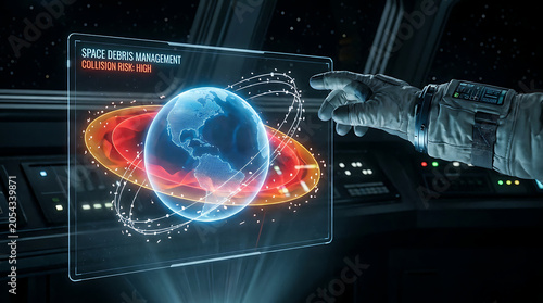 Space Debris Management Technology with Hand and Orbital Tracking Hologram