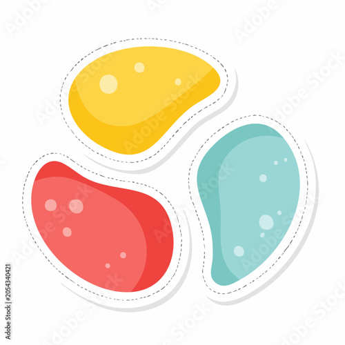 Three Colorful Jelly Beans