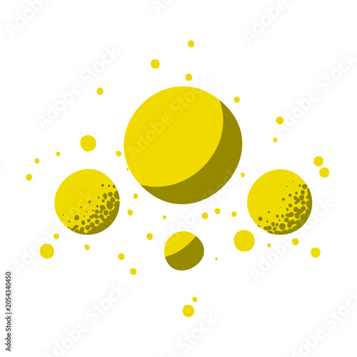 Yellow citrus fruits flat design isolated