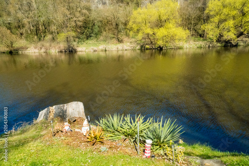 Принти на полотні Beautiful views of the spring Berounka river, forest and mountains, Czech
