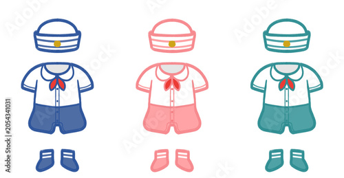 Εκτύπωση καμβά 可愛いセーラー服のベビー服