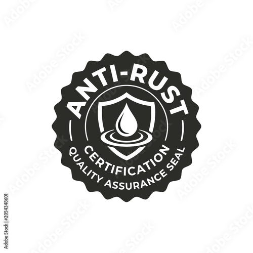 Official Anti-Rust Certification Seal Quality Assurance Badge for Rust Protection