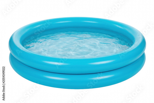 Obraz na płótnie Blue Round Inflatable Wading Pool Filled with Clear Water