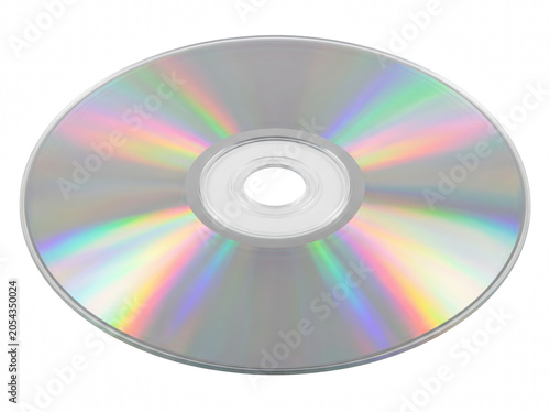 Iridescent Compact Disc with Rainbow Light Refraction
