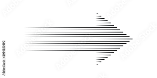 Black arrow abstract speed lines motion graphic illustration.
